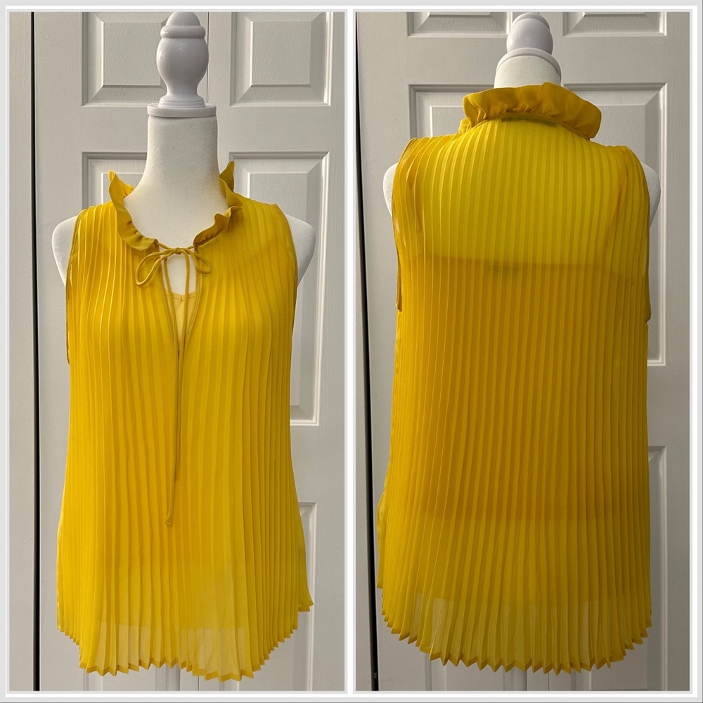 Pennyblack pleated yellow tank top with separate lining